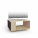 Meuble TV NEXIUM Chêne Clair - Graphite - Abricot