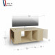 Meuble TV GRAND NEXIUM Chêne Clair - Abricot - Porcelaine