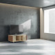 Meuble TV GRAND NEXIUM Chêne Clair - Terracotta - Abricot