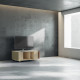 Meuble TV GRAND NEXIUM Chêne Clair - Olive - Terracotta