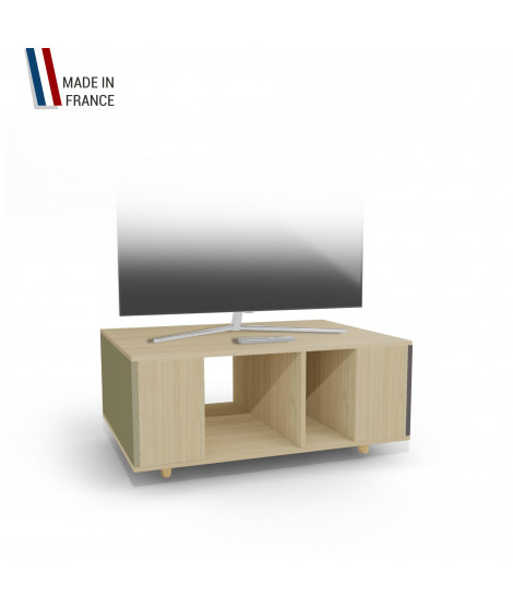 Meuble TV GRAND NEXIUM Chêne Clair - Olive - Graphite