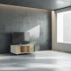 Meuble TV GRAND NEXIUM Chêne Clair - Porcelaine - Olive