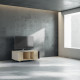 Meuble TV GRAND NEXIUM Chêne Clair - Porcelaine - Graphite