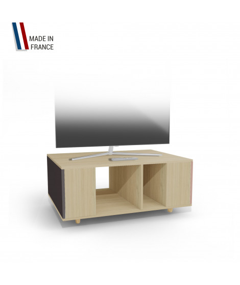 Meuble TV GRAND NEXIUM Chêne Clair - Graphite - Abricot