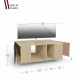 Meuble TV GRAND NEXIUM Chêne Clair - Graphite - Abricot