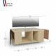 Meuble TV GRAND NEXIUM Chêne Clair - Graphite - Terracotta