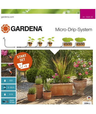 GARDENA Kit d'arrosage goutte-a-goutte pour plantes en pots M  Micro-Drip  Convient pour 7 pots  (13001-20)