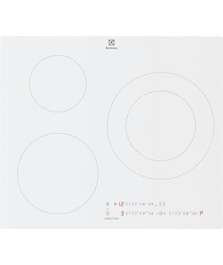 Table de cuisson induction ELECTROLUX - 3 foyers - L59xP52 cm - 7350 W - 3 boosters - Blanc - LIT60342CW