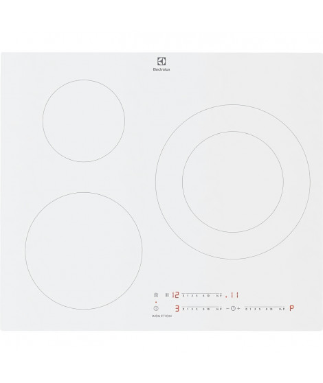 Table de cuisson induction ELECTROLUX - 3 foyers - L59xP52 cm - 7350 W - 3 boosters - Blanc - LIT60342CW