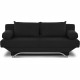 Banquette convertible TEIJO 3 places - Tissu noir - Contemporain - L187 x P 91 x H 82 cm