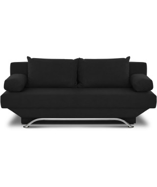 Banquette convertible TEIJO 3 places - Tissu noir - Contemporain - L187 x P 91 x H 82 cm