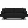 Banquette convertible TEIJO 3 places - Tissu noir - Contemporain - L187 x P 91 x H 82 cm