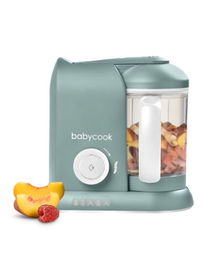 BEABA, Babycook Solo, Robot bébé 4 en 1, Cuiseur, Mixeur - Eucalyptus