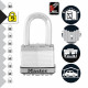 Lot de 3 Cadenas a clés MASTER LOCK M5EURTRILF - Tres Haute Sécurité - Acier Laminé - Utilisation extérieur - Anse M