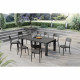 Lot de 4 chaises de jardin CALIPSO ARETA - 53 x 46 x H 88 cm - Noir