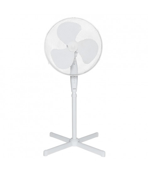 Ventilateur sur pied OCEANIC - 45W - Diametre 40 cm - Hauteur réglable - Oscillation - Blanc