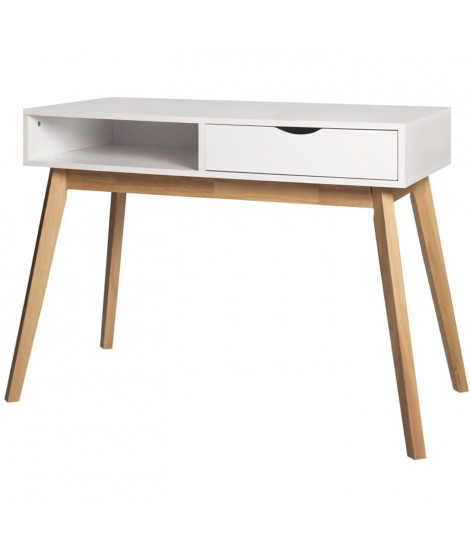 Bureau Single - Panneaux de particules - Blanc - Scandinave - L 100 x P 50 x H 77 cm