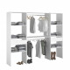EKIPA Dressing 2 colonnes avec 2 tiroirs + 2 penderies - Décor Blanc - L 220 x P 40 x H 180 cm - ARTIC