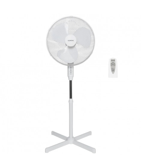 Ventilateur sur pied OCEANIC - 45W - Diametre 40 cm - 3 vitesses - Oscillant - Inclinable - Télécommande