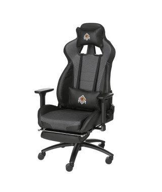 Fauteuil gaming CGM avec appui-tete, repose-pieds et oreiller lombaires - fonction bascule