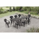 Table de jardin avec rallonge Lipari 2 - 8 a 10 places - 250 x 90 x 72, 8 cm - Gris anthracite