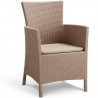 Fauteuil de jardin Cappucino - aspect rotin tressé avec coussin polyester - ALLIBERT BY KETER - IOWA