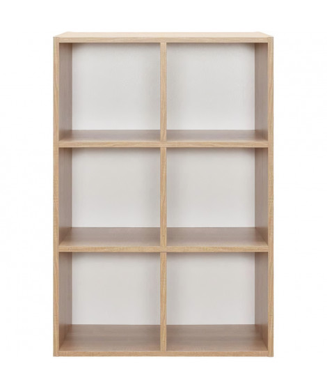 Meuble de rangement MIXCLUB 6 cases - Décor chene - L 61,2 x P 30 x H 91 cm