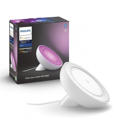 Philips Hue White & Color Ambiance, lampe Bloom, 4eme génération - Blanc, Bluetooth, fonctionne avec Alexa, Google, Homekit