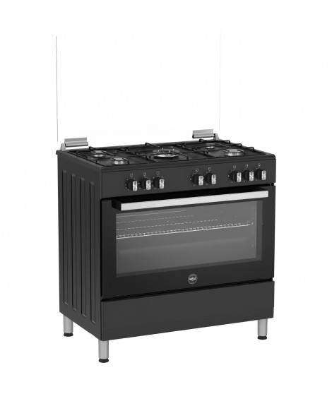 Cuisiniere LA GERMANIA - sel9mn - 5 feux gaz - four électrique - multifonction - Noire