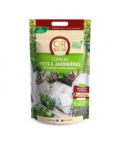 OR BRUN Terreau pots et jardinieres 4l