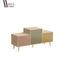 Meuble de rangement EX AEQUO - Chêne Clair - Abricot - Olive - Curry - 127,5x60,5cm