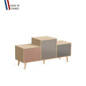 Meuble de rangement EX AEQUO - Chêne Clair - Abricot - Sienne - Cubanite - 127,5x60,5cm