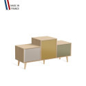 Meuble de rangement EX AEQUO - Chêne Clair - Cachemire - Curry - Olive - 127,5x60,5cm