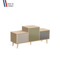 Meuble de rangement EX AEQUO - Chêne Clair - Cachemire - Olive - Cubanite - 127,5x60,5cm