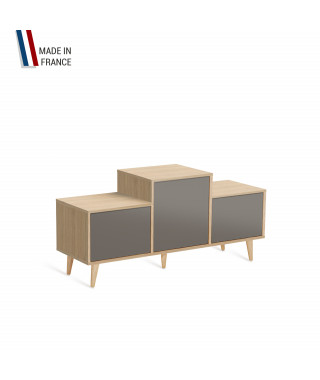 Meuble de rangement EX AEQUO - Chêne Clair - Cubanite - 127,5x60,5cm