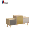 Meuble de rangement EX AEQUO - Chêne Clair - Cubanite - Curry - Cachemire - 127,5x60,5cm