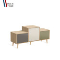 Meuble de rangement EX AEQUO - Chêne Clair - Cubanite - Porcelaine - Olive - 127,5x60,5cm