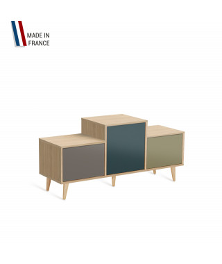 Meuble de rangement EX AEQUO - Chêne Clair - Cubanite - Tropical - Olive - 127,5x60,5cm