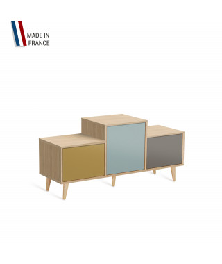 Meuble de rangement EX AEQUO - Chêne Clair - Curry - Curacao - Cubanite - 127,5x60,5cm