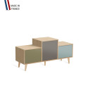 Meuble de rangement EX AEQUO - Chêne Clair - Olive - Cubanite - Curacao - 127,5x60,5cm