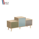 Meuble de rangement EX AEQUO - Chêne Clair - Olive - Curacao - Sienne - 127,5x60,5cm