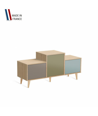 Meuble de rangement EX AEQUO - Chêne Clair - Sienne - Olive - Curacao - 127,5x60,5cm