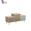 Meuble de rangement EX AEQUO - Chêne Clair - Sienne - Olive - Curacao - 127,5x60,5cm