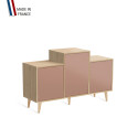 Meuble de rangement GRAND EX AEQUO - Chêne Clair - Abricot - 127,4x74,5cm