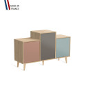 Meuble de rangement GRAND EX AEQUO - Chêne Clair - Abricot - Cubanite - Curacao - 127,4x74,5cm