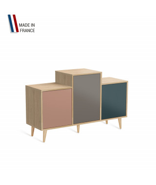 Meuble de rangement GRAND EX AEQUO - Chêne Clair - Abricot - Cubanite - Tropical - 127,4x74,5cm