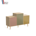 Meuble de rangement GRAND EX AEQUO - Chêne Clair - Abricot - Olive - Curry - 127,4x74,5cm