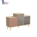 Meuble de rangement GRAND EX AEQUO - Chêne Clair - Abricot - Sienne - Cubanite - 127,4x74,5cm