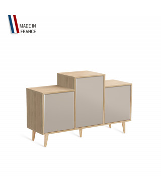 Meuble de rangement GRAND EX AEQUO - Chêne Clair - Cachemire - 127,4x74,5cm