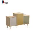 Meuble de rangement GRAND EX AEQUO - Chêne Clair - Cachemire - Curry - Olive - 127,4x74,5cm